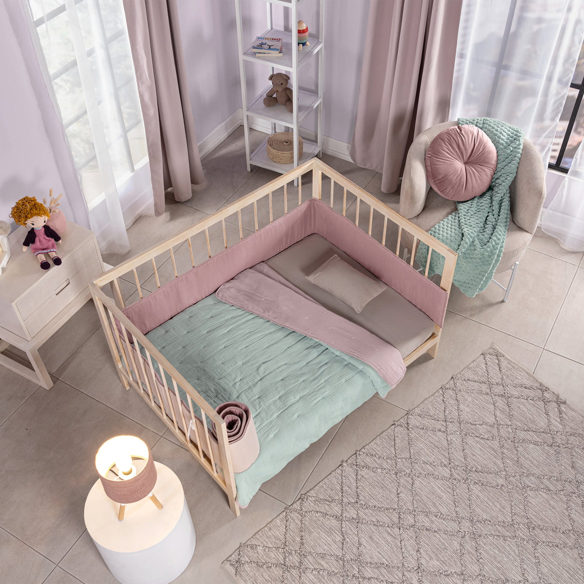 Edredón Baby Voga Muselina Mint CAMA CUNA CORRAL