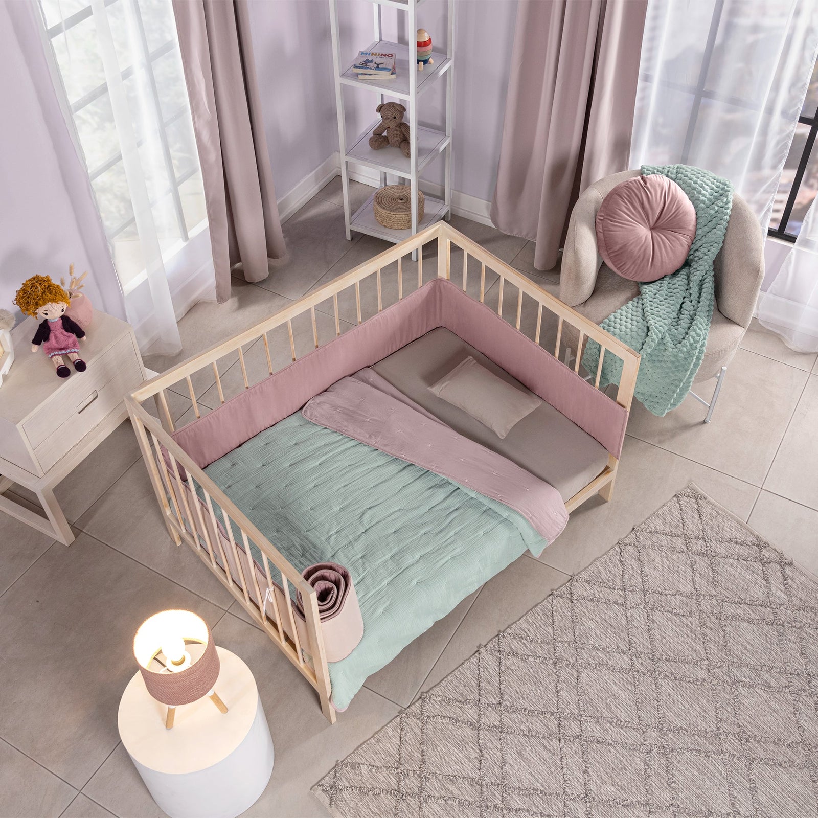 Edredón Baby Voga Muselina Mint CAMA CUNA CORRAL