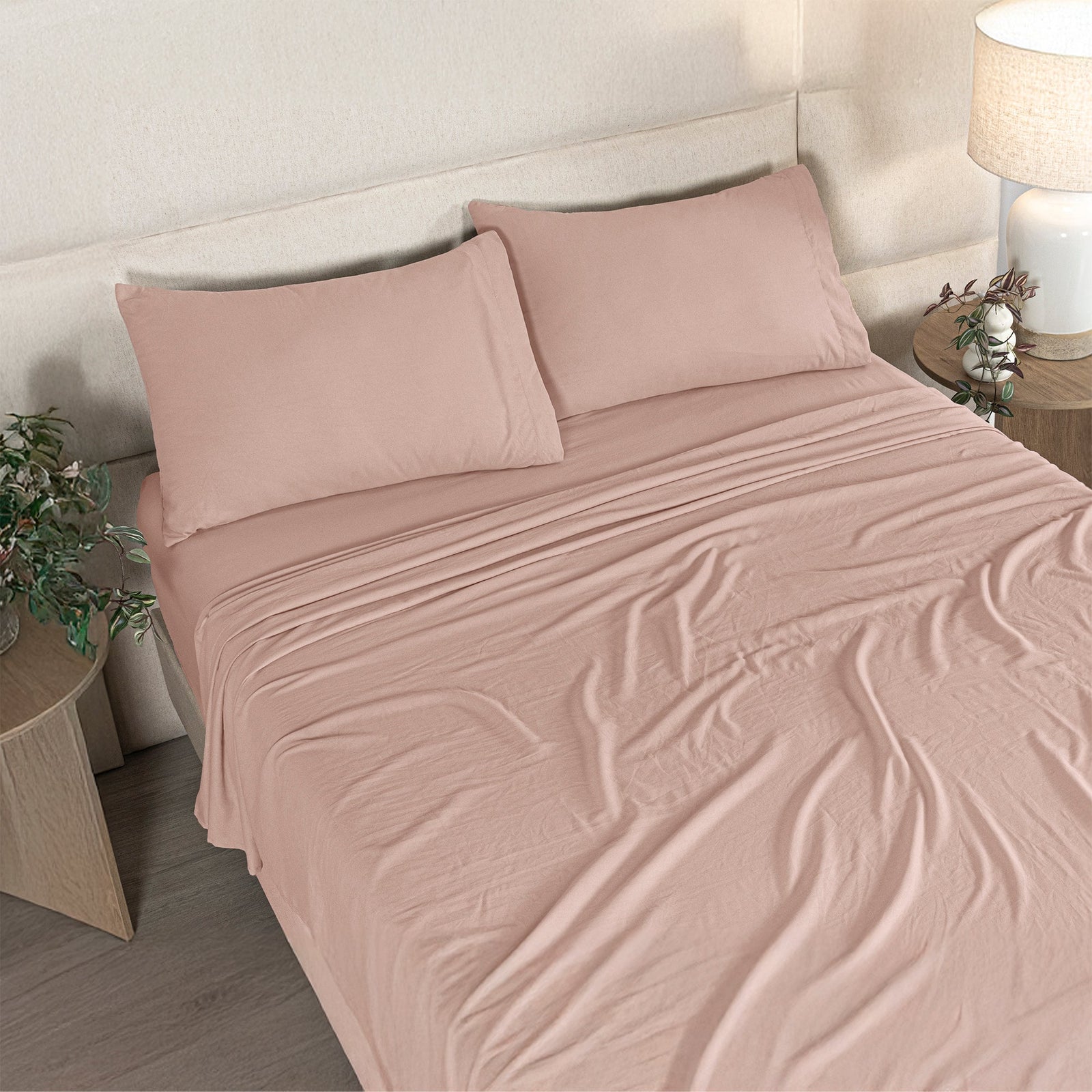 Sábanas Viasoft Washed Rosa MAT